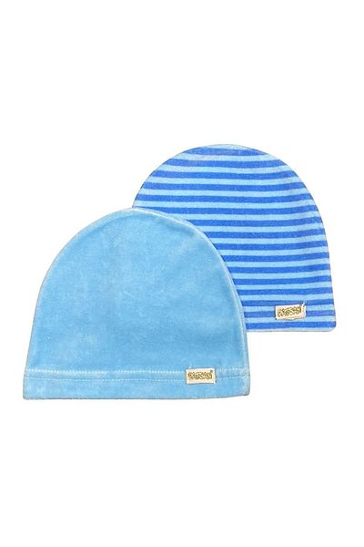 PATSAN Set of 2 Velvet Baby Hats and Beanies Striped