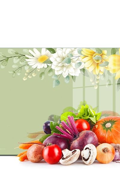 Decovetro لوح تقطيع زجاجي ملون عتيق مقاس 30 × 40 سم، وحامل عرض وطبق عرض