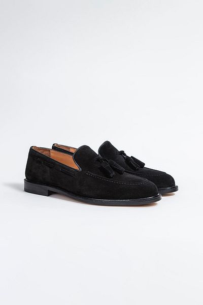 Picci Black Suede Leather Men's Shoes