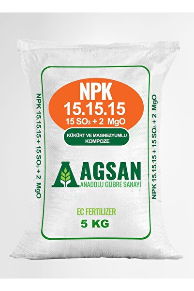 AGSAN 5 Kg Npk 15.15.15 Npk Gübre Meyve Sebze Bitki Çiçek Gübresi