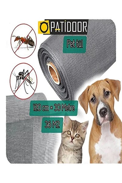 PATİDOOR En120 cmX30 Metre 1 Top Yırtılmaz Kedi Tülü Fiberpolyester Pettül 36m2