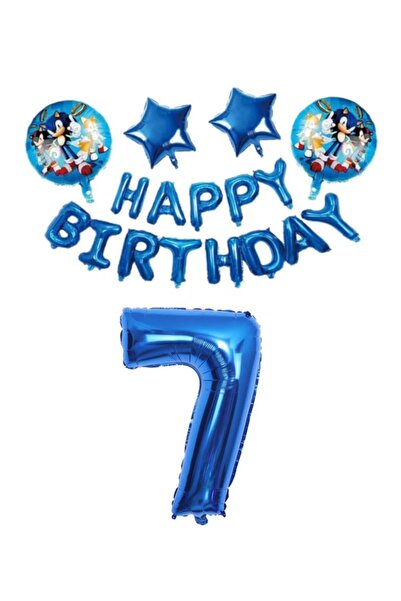 MFM مجموعة بالونات فوليو الفاخرة لعمر 7 سنوات من سونيك - 100 سم