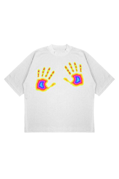 SELF CONTROL Dizajn ruku sa rendgenom - Oversize kroj crna T-shirt