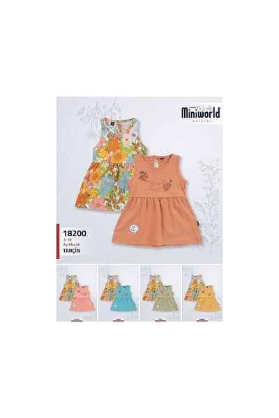 Miniworld Patterned Dress Set of 2 for Baby Girl