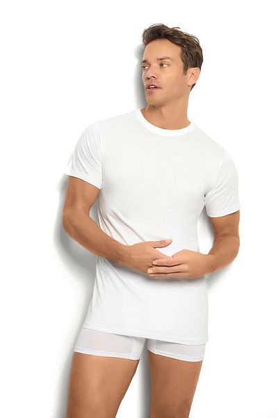 MYS GRUP TEKSTİL White Cotton Crew Neck Men's Undershirt / 104