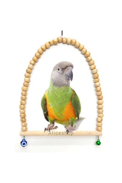 Alice مجثم خشبي طبيعي لطيور الحب والطيور ذات القفص الكبير