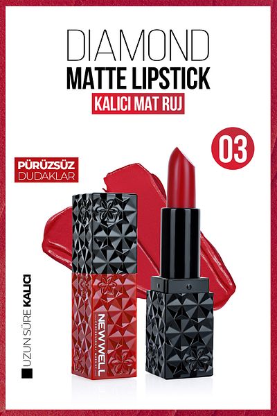 New Well Diamond Matte Lipstick Lasting for 03 Days