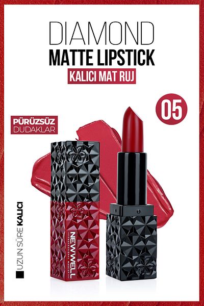 New Well Diamond Matte Lipstick for Day 05 - Lasting for Day