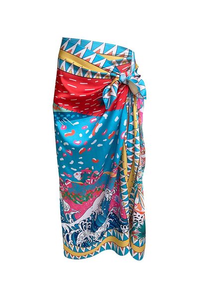 Bolder Elena Wavy Blue Pareo (Not Showing Underwear)