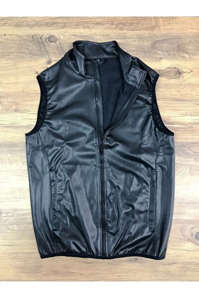 OSTORM Dallas Siyah Renk Deri Yelek