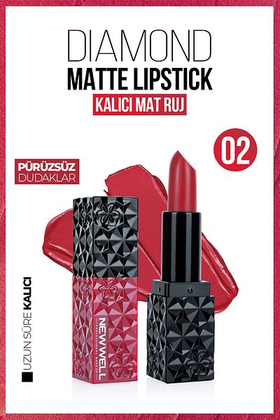 New Well Diamond Matte Lipstick Lasting for 02 Days
