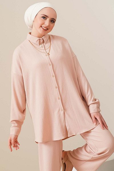Bigdart T5858 Πλεκτό Hijab Διπλό Σετ - Μπισκότο