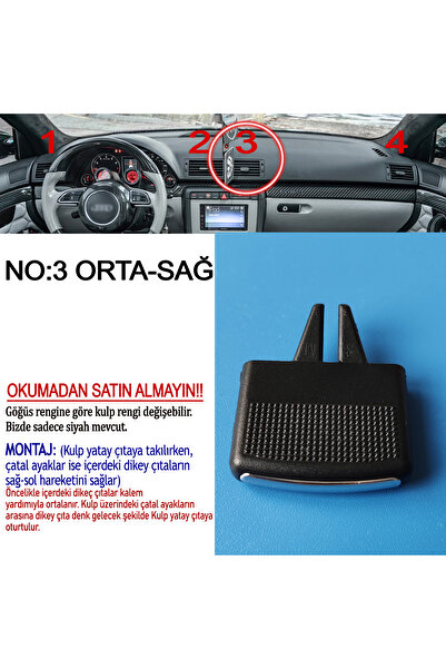 GCP German Car Parts مقبض شواية مكيف الهواء Audi A4 B6-B7 - مشبك اتجاه التهوية المتوافق، متوسط اليمين