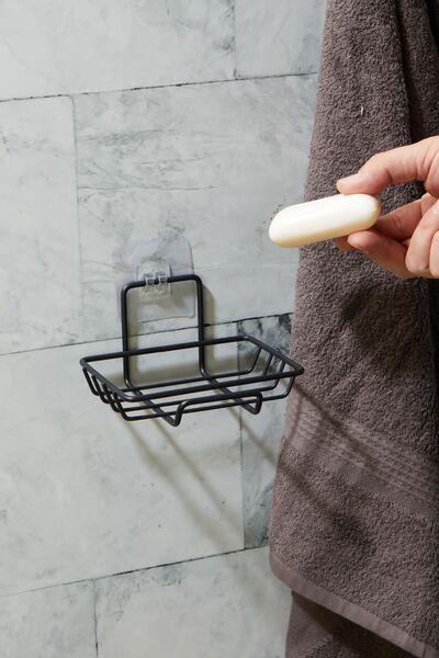 vipgross Black Wall Hanging Soap Dish - Metal Solid Soap Dish - Kitchen Soap Dish - Black Soap Dish