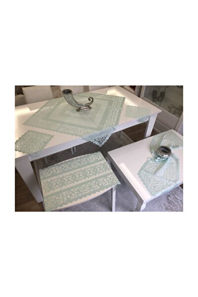 WENESSİ Set de lounge cu model panou tricotat (6 bucăți) (verde apă)