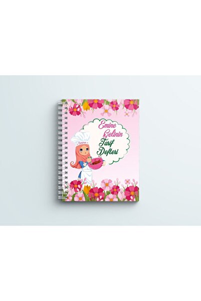Mervenin Hayal Evi Mhe Kişiye Özel Tarif Defteri Kapalı Kız Desenli Pvc Kapak...