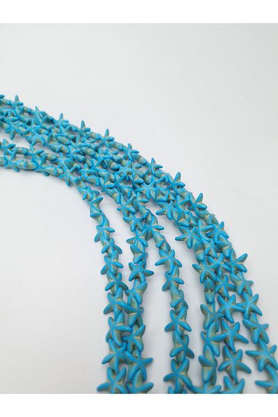 Yüksel Boncuk Starfish - Crimped Turquoise Natural Stone String