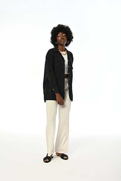 Orfeo Negro Modal Fabric Women's Shirt - Double Pocket