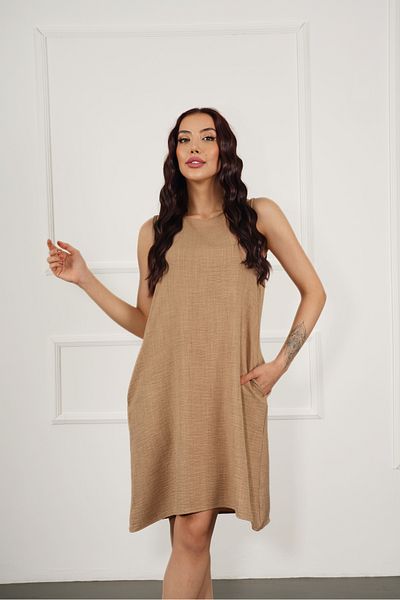 OKSHEN Linen Women's Summer Dress with Pockets