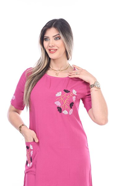 mervemoda Kadın kısa kol yazlık dokuma elbise