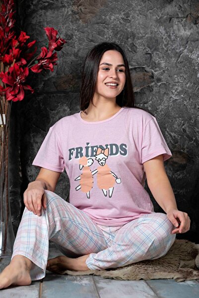 Sude HOMEWEAR طقم بيجامة نسائي بأكمام قصيرة