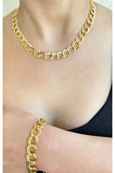 YAKUT GOLD 22 AYAR ALTIN KAPLAMA SAMANYOLU SET