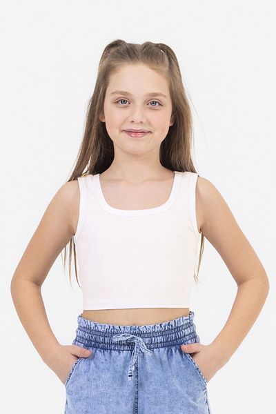 TİJK Girl's Ribbed Crop Top - Strappy