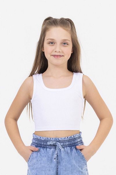 TİJK Girl's Ribbed Crop Top - Strappy