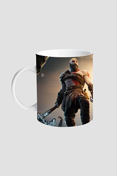 Flipped God Of War Bilek Destekli Mousepad Kupa Bardak ve Klavyepad Seti