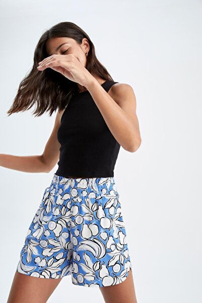 DeFacto Pantaloni scurți Relax Fit din viscoză cu talie normală W3145az22sm