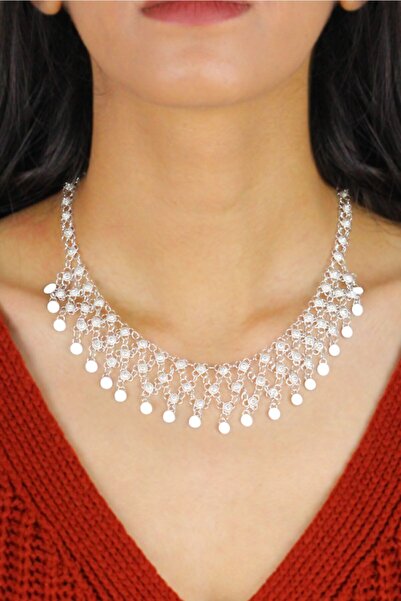 Midyat Nurtaş Gümüş Üç Sıra Kişniş Midyat Gümüş Gerdanlık Kolye