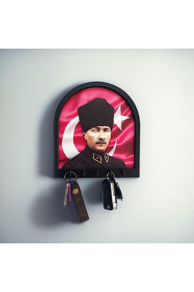 CajuArt Ataturk Flag Theme Embossed Wall Hanger Decor - Keychain