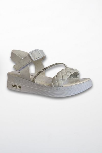 Moricha Girl's Easy Velcro Fastening Glittery Orthopedic Flat Sole Summer Sandals