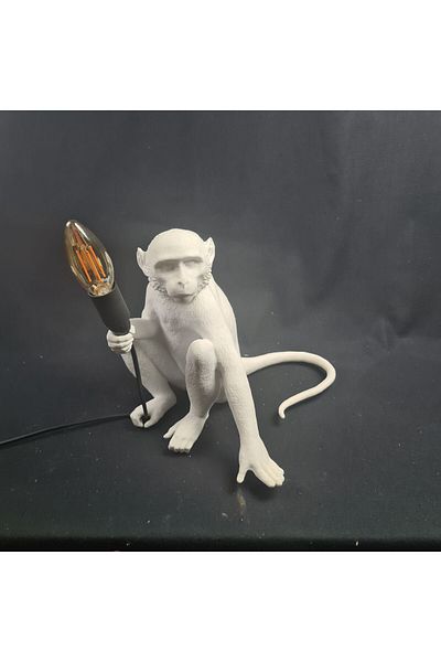 ASHROBOTİC Modern Table and Night Lamp with Monkey Figure