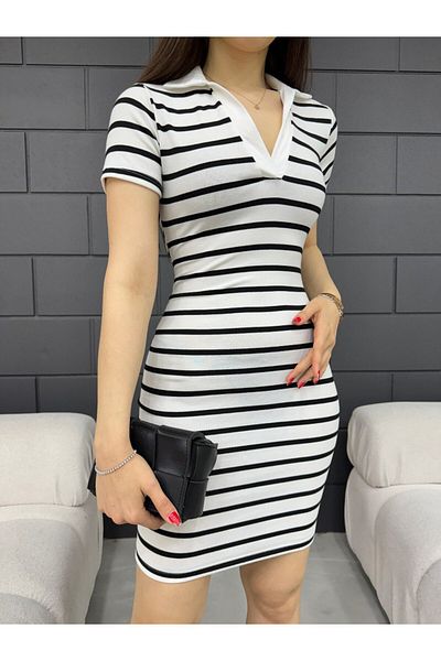 BİKELİFE Kleid mit Polokragen für Damen – tailliertes Modell mit sitzender Passform