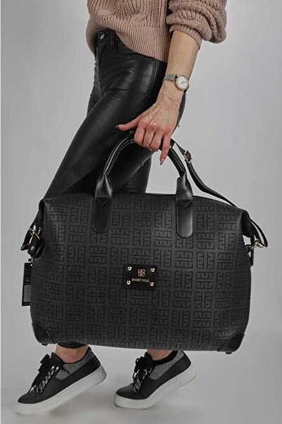 By Hakan Miami Polo 1203 Valiz Seyahat Tatil Bavulu El Çantası Siyah-siyah Ba...