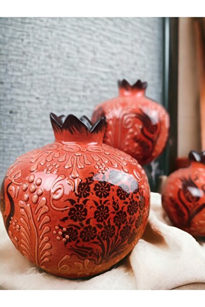 qtahya homes queen of kütahya Dekoratif Obje Nar seti biblo süs 3 Parça Çini ...