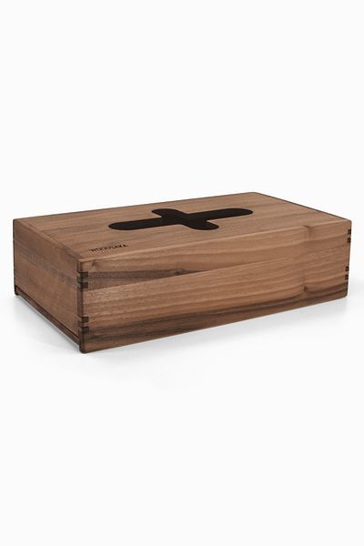 Woodsaka Reka Napkin Box - Sliding Lid - Walnut - 29.8cm X 14.8cm X 7.5cm