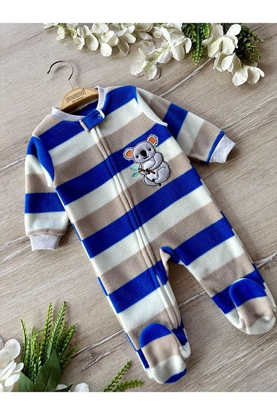 PATSAN Winter Seasonal Fleece Baby Zippered Booties Jumpsuit Koala