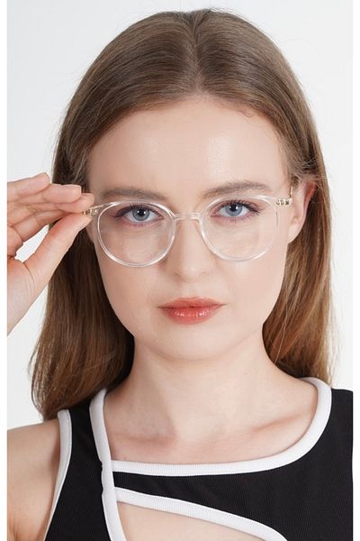 LOOKUP Evan Blue - Light Protected, Anti Blue Light Glasses, Changeable Glasses and Oval Frame