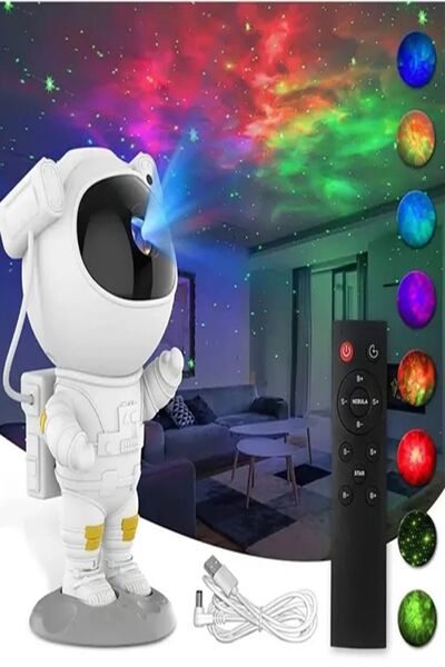 Tor Store Astronot Galaksi Projeksiyon Lamba Animasyonlu Kumandalı Gece Lambası