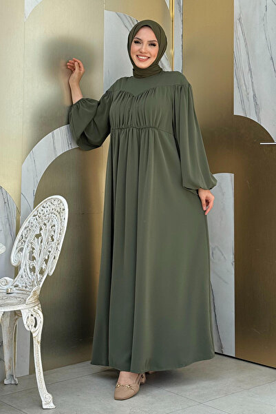 Bym Fashion 6016 Model Khaki Heart Robe Dress