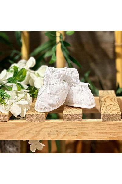 Renkli Puset Scallop Lace Embroidered Newborn Baby Booties