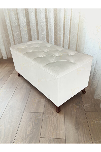 aldagelsin Lüks Sandıklı Kapitoneli Ayakucu Puf Bench 120 cm Ceviz Ayak