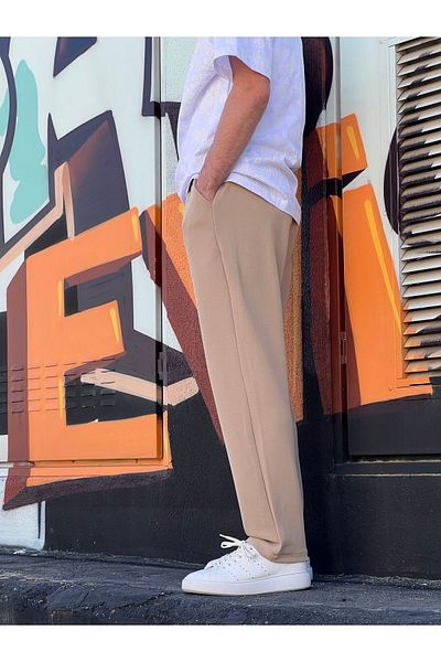 ElitWear New Season Comfortable Fit Flexible Fabric Baggy Pants with Elastic Waist