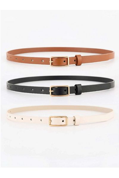 BRAND&BELT حزام نسائي أساسي بإبزيم ذهبي طويل