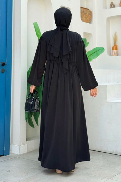 Bym Fashion Black 6016 Model Heart Robe Dress