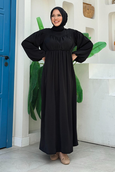 Bym Fashion Black 6016 Model Heart Robe Dress