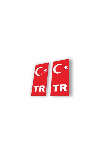ChicArt Design Studio TR Red License Plate Sticker 2 Pieces Türkiye Set High Quality Adhesive Varnished License Plate