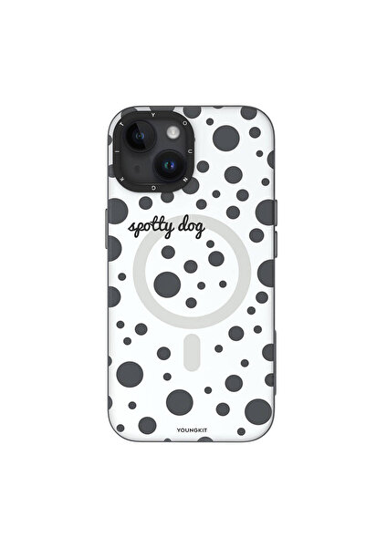 Youngkit iPhone 13 Uyumlu Kılıf Magsafe Şarj Özellikli Polka Dot Desenli Youn...